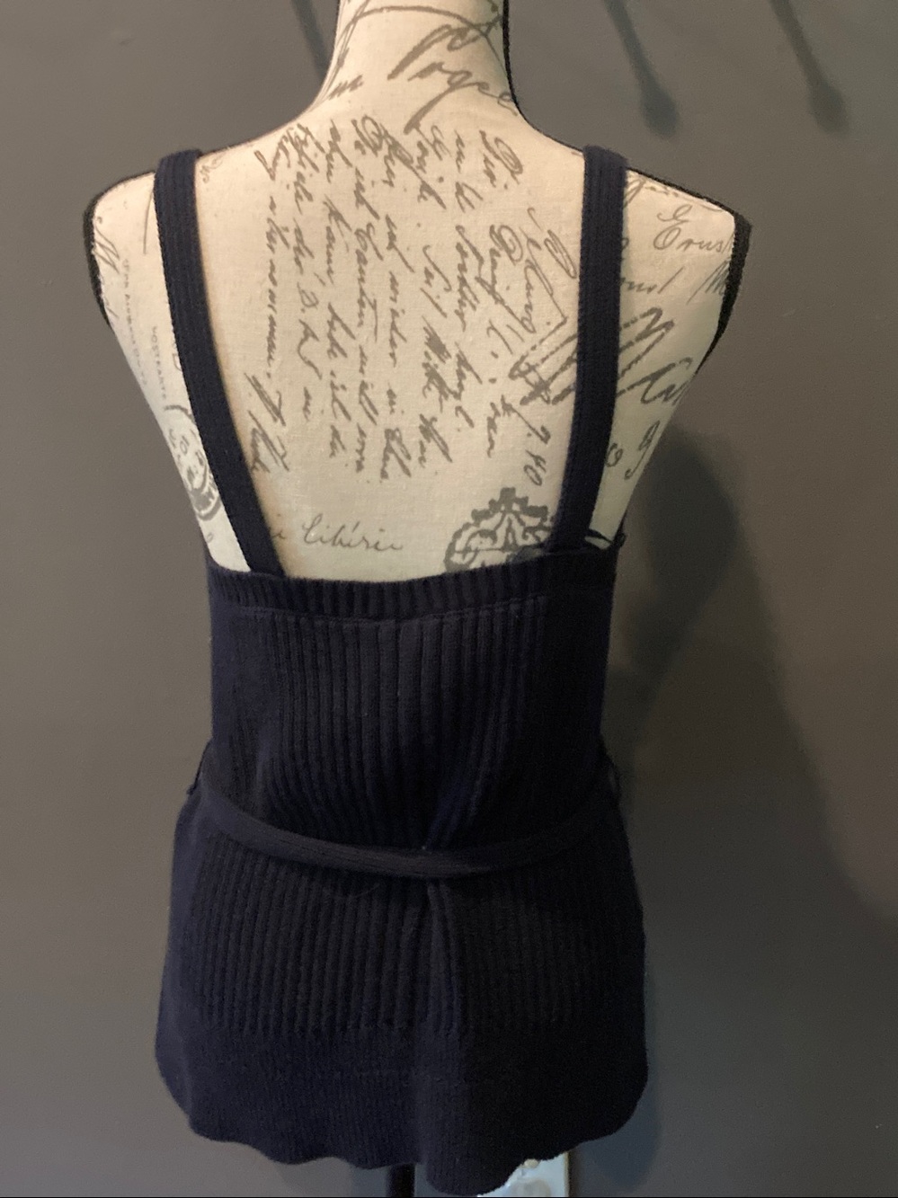 Anthropologie size medium 98% cotton cami blue belted sweater top EUC - Picture 2 of 8